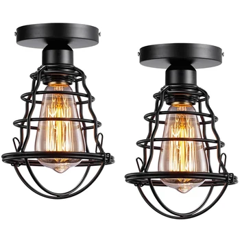 Vintage Semi Flush Mount Ceiling Light E26 Rustic Antique Metal Caged Industrial Ceiling Light Fixture 2 Pack
Vintage Semi Flush Mount Ceiling Light E26 Rustic Antique Metal Caged Industrial Ceiling Light Fixture 2 Pack