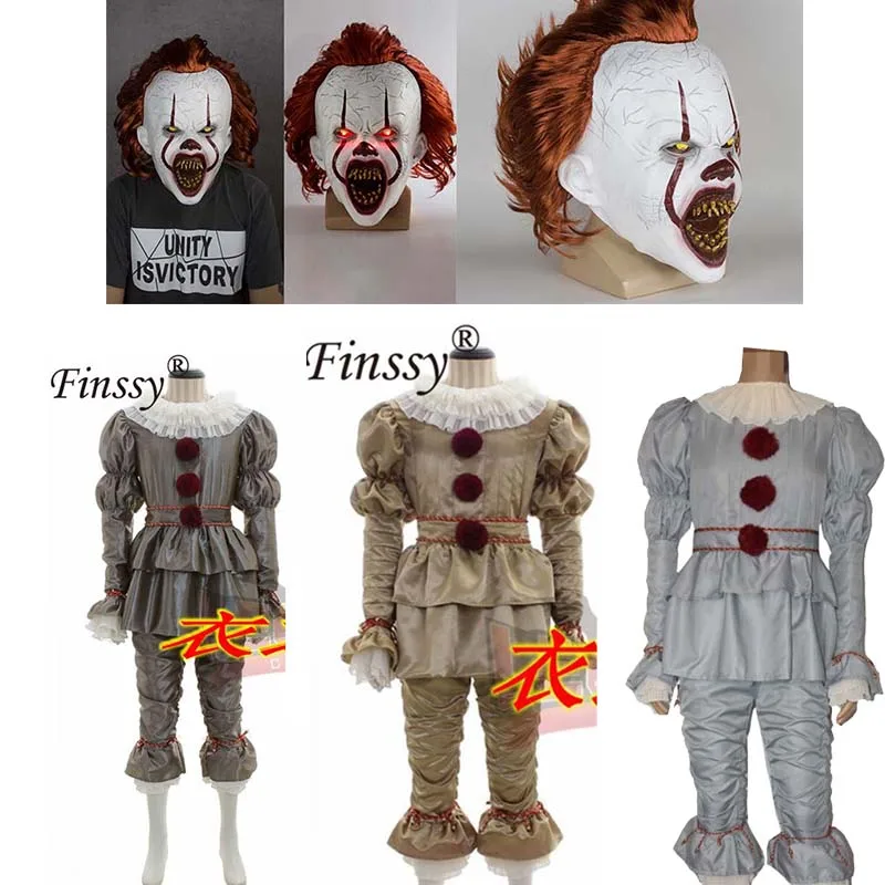 Stephen King Joker Pennywise Mask Horror Cosplay Masks Helmet Clown Halloween Holiday spoof Party Costume Prop Scary Joker Suit
Stephen King Joker Pennywise Mask Horror Cosplay Masks Helmet Clown Halloween Holiday spoof Party Costume Prop Scary Joker Suit