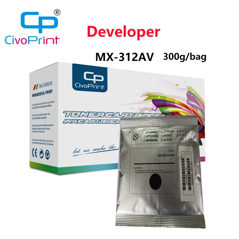 Civoprint 2 pack MX-312AV Developer for Sharps MX-M261 M311 M2608N M3108N M3508N MX312AV Developer Powder 300g/bag 
Civoprint 2 pack MX-312AV Developer for Sharps MX-M261 M311 M2608N M3108N M3508N MX312AV Developer Powder 300g/bag