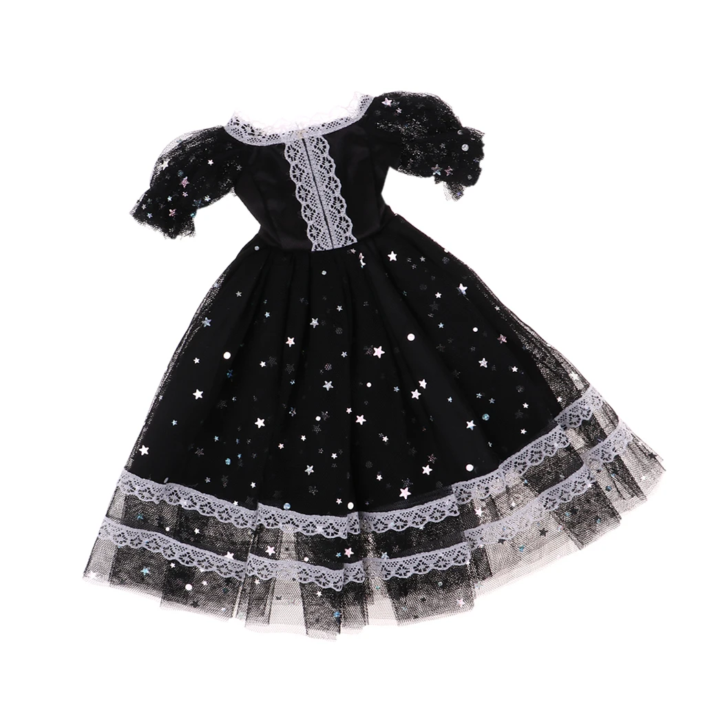 1/3 Sweet Black Short Sleeve Lace Gauzy Dress Skirt for BJD Night Lolita Doll DIY Accessories 1/3 Sweet Black Short Sleeve Lace Gauzy Dress Skirt for BJD Night Lolita Doll DIY Accessories