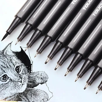 10 Pcs/lot Pigment Liner Micron Ink Marker Pen 0.05 0.1 0.2 0.3 0.4 0.5 Brush Tip Black Fineliner Sketching Manga Drawing Pen
10 Pcs/lot Pigment Liner Micron Ink Marker Pen 0.05 0.1 0.2 0.3 0.4 0.5 Brush Tip Black Fineliner Sketching Manga Drawing Pen