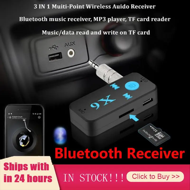 Фото Универсальный Bluetooth-ресивер X6 V5.0 поддержка TF-карты громкой связи звонков