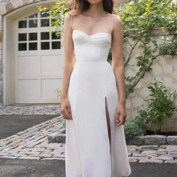 2020 Fall Woman White Chiffon Dress Sexy Spaghetti Strap Dresses
2020 Fall Woman White Chiffon Dress Sexy Spaghetti Strap Dresses