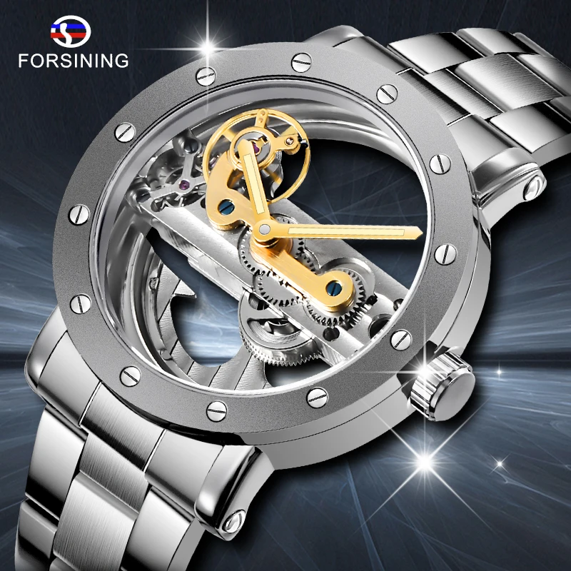 Men Skeleton Automatic Mechanical Watches Forsining Men Double Side Transparent Stainless Steel Watches Fashion Luminous Clock 
Men Skeleton Automatic Mechanical Watches Forsining Men Double Side Transparent Stainless Steel Watches Fashion Luminous Clock