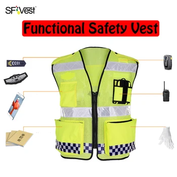 Reflective Vest High Visibility Warning Safety Vest Fluorescent Clothing Multi pockets Outdoor Security Traffic Work Clothes
Reflective Vest High Visibility Warning Safety Vest Fluorescent Clothing Multi pockets Outdoor Security Traffic Work Clothes