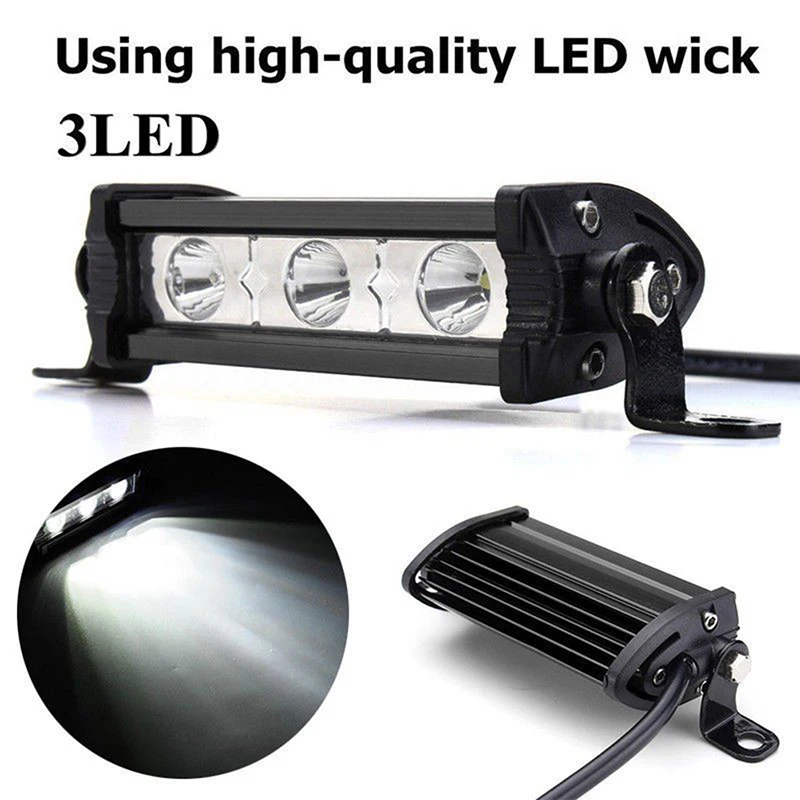 

Plastic Car styling 4'' 9W 3LED Work Light Bar 12V DRL LED Car Work Light Bar Spotlight Runnig Lights For Offroad ATV SUV