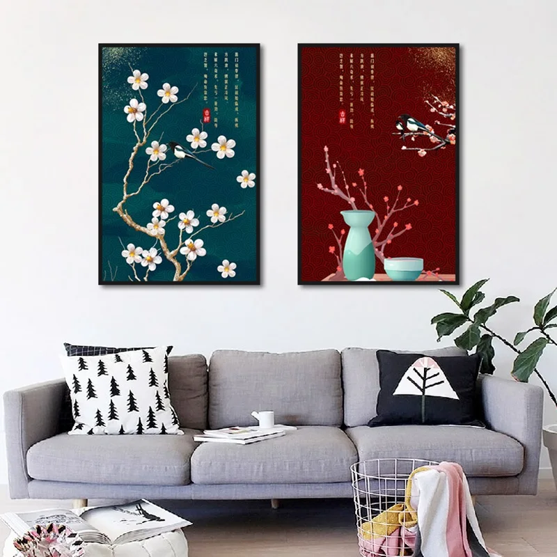 Chinese Style Light Luxury Plum Magpie Crystal Porcelain Poster Canvas Print Wall Art Modular Living Room Bedroom Home
Chinese Style Light Luxury Plum Magpie Crystal Porcelain Poster Canvas Print Wall Art Modular Living Room Bedroom Home
