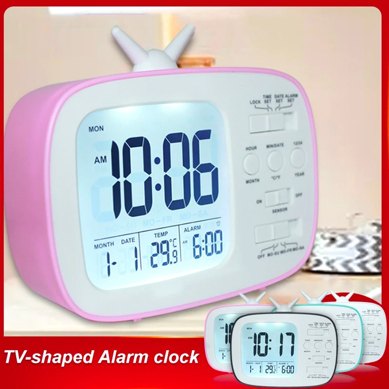 LED Digital Alarm Clock Electronic Smart Light Sensor Backlight Snooze Children Clock LCD Display For Student Bedside
LED Digital Alarm Clock Electronic Smart Light Sensor Backlight Snooze Children Clock LCD Display For Student Bedside