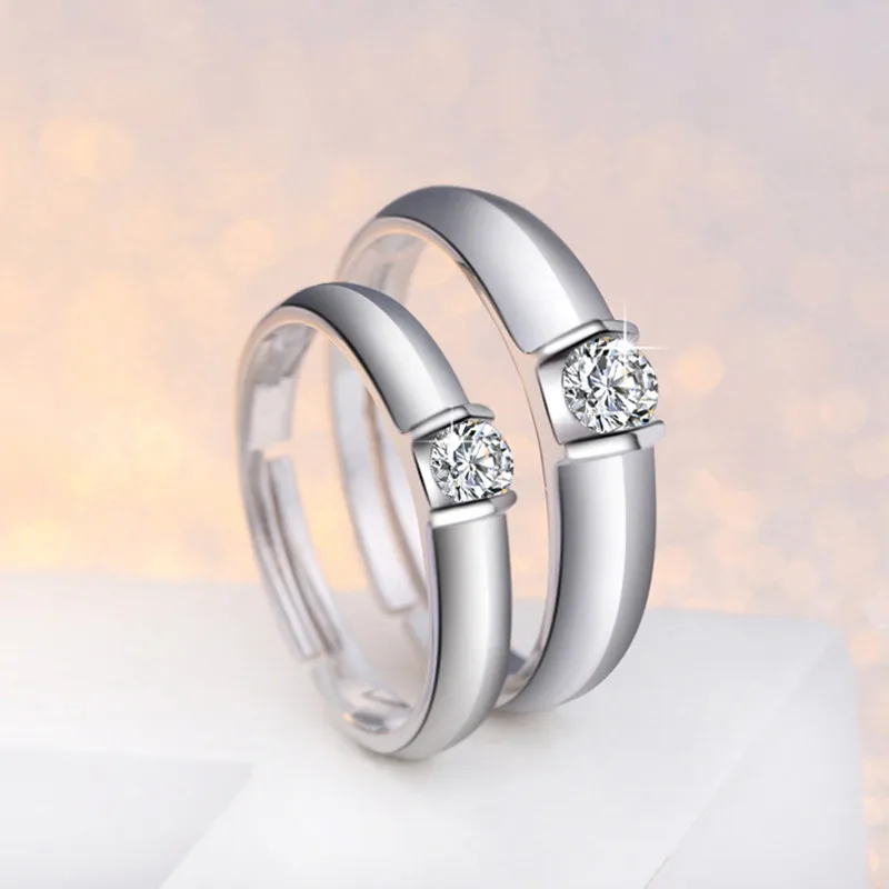 925 Sterling Silver Adjustable Couple Ring Smooth Brushed Zircon Inlaid Jewelry High-End Men And Women Ring 
925 Sterling Silver Adjustable Couple Ring Smooth Brushed Zircon Inlaid Jewelry High-End Men And Women Ring