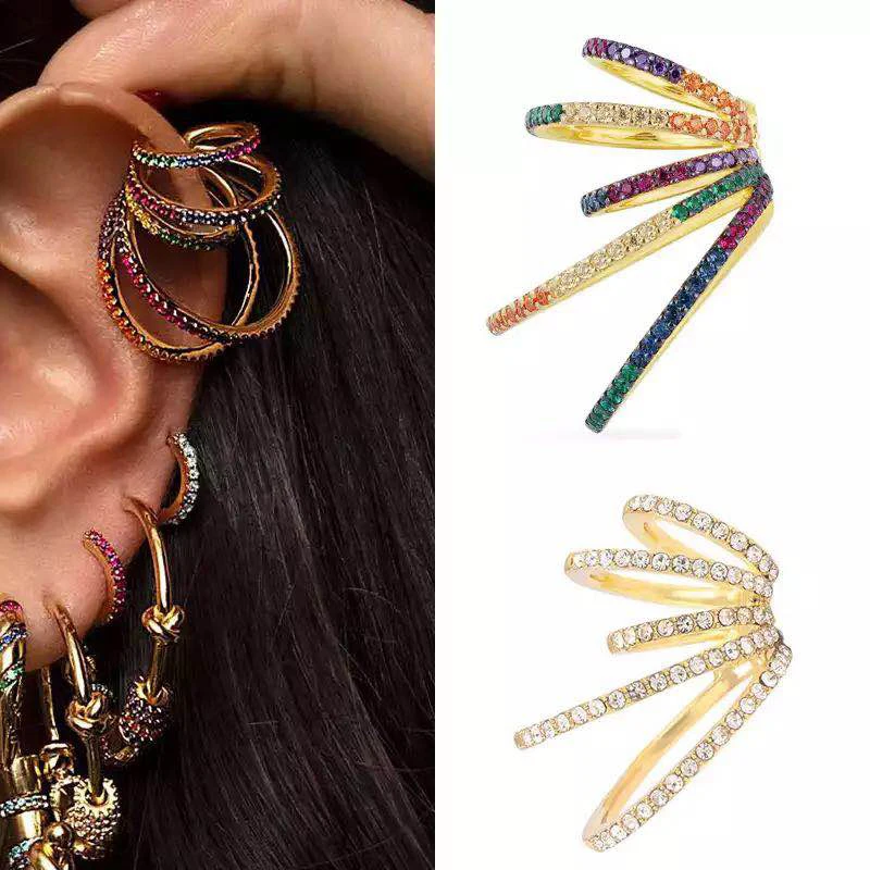 Multi-turn Rainbow Ear Cuff Bohemia CZ Wide Stackable Earcuffs Crystal Ear Climber Clips on Earrings For Women Wedding Jewelry
Multi-turn Rainbow Ear Cuff Bohemia CZ Wide Stackable Earcuffs Crystal Ear Climber Clips on Earrings For Women Wedding Jewelry