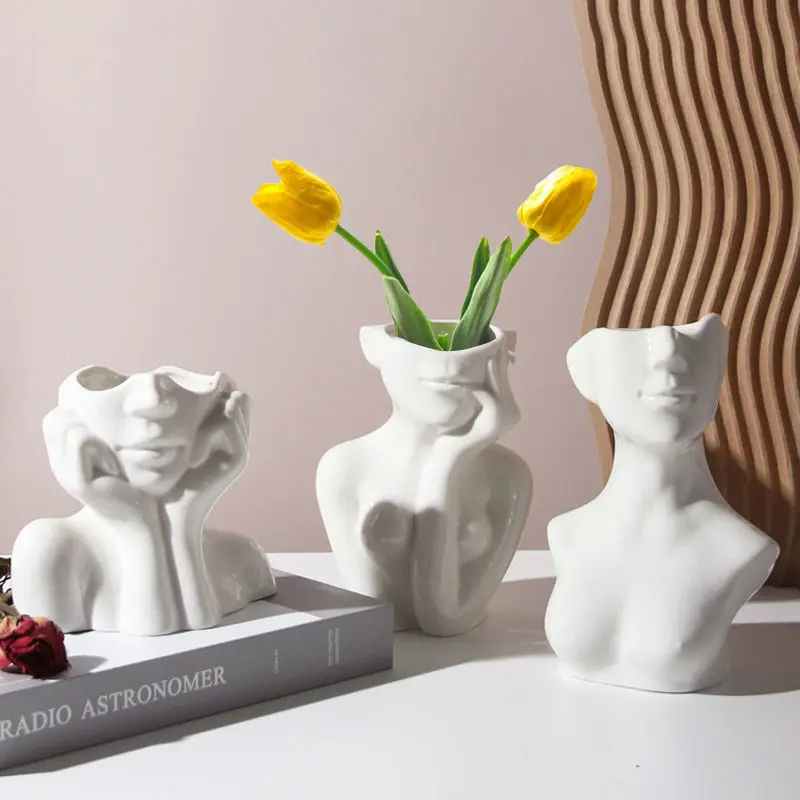 Modern Body Art Ceramic Vase+Artificial Flower Set Ornaments Dining Table Furnishing Crafts Home Livingroom Sculpture Decoration
Modern Body Art Ceramic Vase+Artificial Flower Set Ornaments Dining Table Furnishing Crafts Home Livingroom Sculpture Decoration