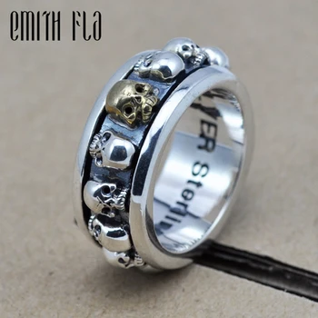 Genuine 100% 925 Sterling Silver Vintage Punk Locomotive Skull Rotating Ring For Men Fashion Jewelry 
Genuine 100% 925 Sterling Silver Vintage Punk Locomotive Skull Rotating Ring For Men Fashion Jewelry