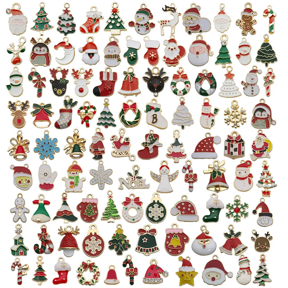 

Santa Claus Decoration Xmas Tree Hanging Charms Mixed Pendant DIY Christmas Party Ornament 2022 Navidad Christmas Gift Jewelry