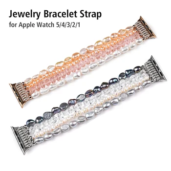 Jewelry Bracelet for Apple Watch Bands iWatch 5 Straps 44 mm 40mm Elastic Handmade Straps Wristband Bling Women Girls Pearl
Jewelry Bracelet for Apple Watch Bands iWatch 5 Straps 44 mm 40mm Elastic Handmade Straps Wristband Bling Women Girls Pearl