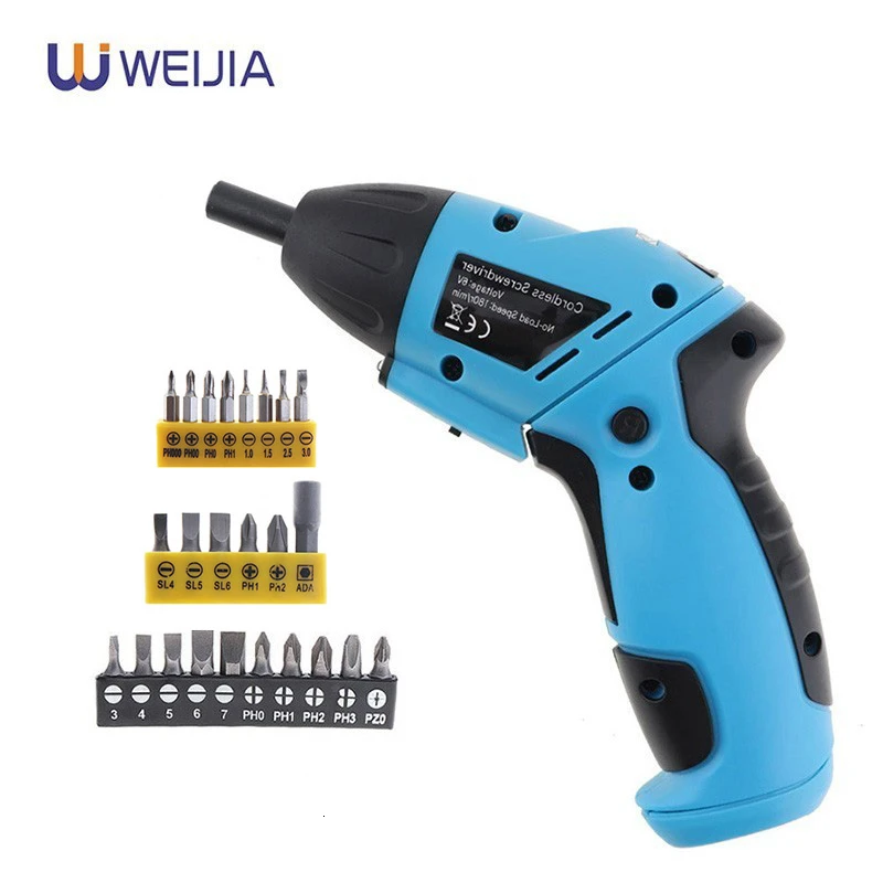 6V Battery Electric Screwdriver mini Cordless Drill Wireless Power With LED Light Multi-function DIY Power Tools 10 Bits
6V Battery Electric Screwdriver mini Cordless Drill Wireless Power With LED Light Multi-function DIY Power Tools 10 Bits