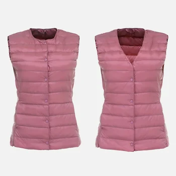 Lightweight V-Neck Down Women Vest Korean Style short Vest Plus Size 4XL Female Vests 2019 Fashion Sleeveless Ladies Clothing 
Lightweight V-Neck Down Women Vest Korean Style short Vest Plus Size 4XL Female Vests 2019 Fashion Sleeveless Ladies Clothing