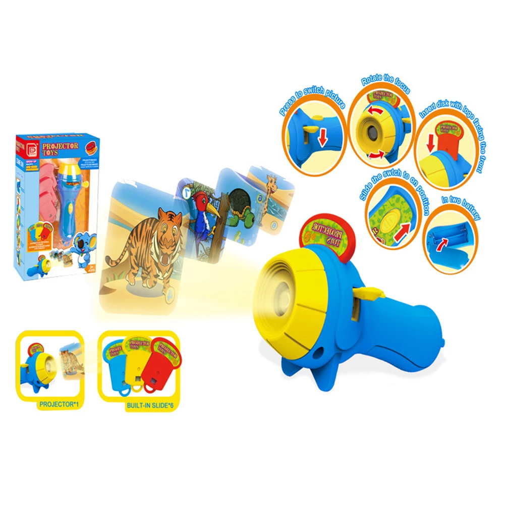 Детский проектор с изображением животных фонарик игрушка дошкольные игрушки