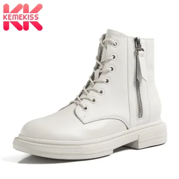 KemeKiss Genuine Leather Woman Ankle Boots Zipper Cross Strap Flats Winter Shoes Woman Casual Office Lady Footwear Size 34-40
KemeKiss Genuine Leather Woman Ankle Boots Zipper Cross Strap Flats Winter Shoes Woman Casual Office Lady Footwear Size 34-40