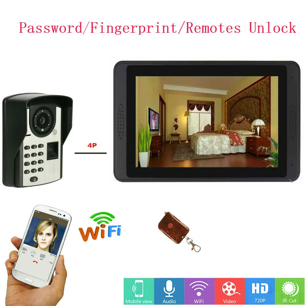 7inch Monitor fingerprint Wired WIFI Video Door Phone Doorbell Intercom Entry System Support Night Vision Phone APP Remote Inter
7inch Monitor fingerprint Wired WIFI Video Door Phone Doorbell Intercom Entry System Support Night Vision Phone APP Remote Inter