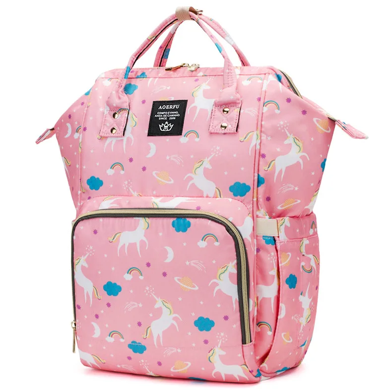 Unicorn Printed Mommy Backpack Large Capacity Anti Spillage Multi-functional Nursing Travel MOTHER'S Bag | Мать и ребенок