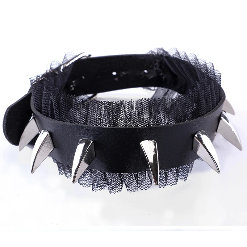 Steampunk Gothic Necklace Women Rivets Leather Belt Choker Lace Necklace Fashion Accessor
Steampunk Gothic Necklace Women Rivets Leather Belt Choker Lace Necklace Fashion Accessor