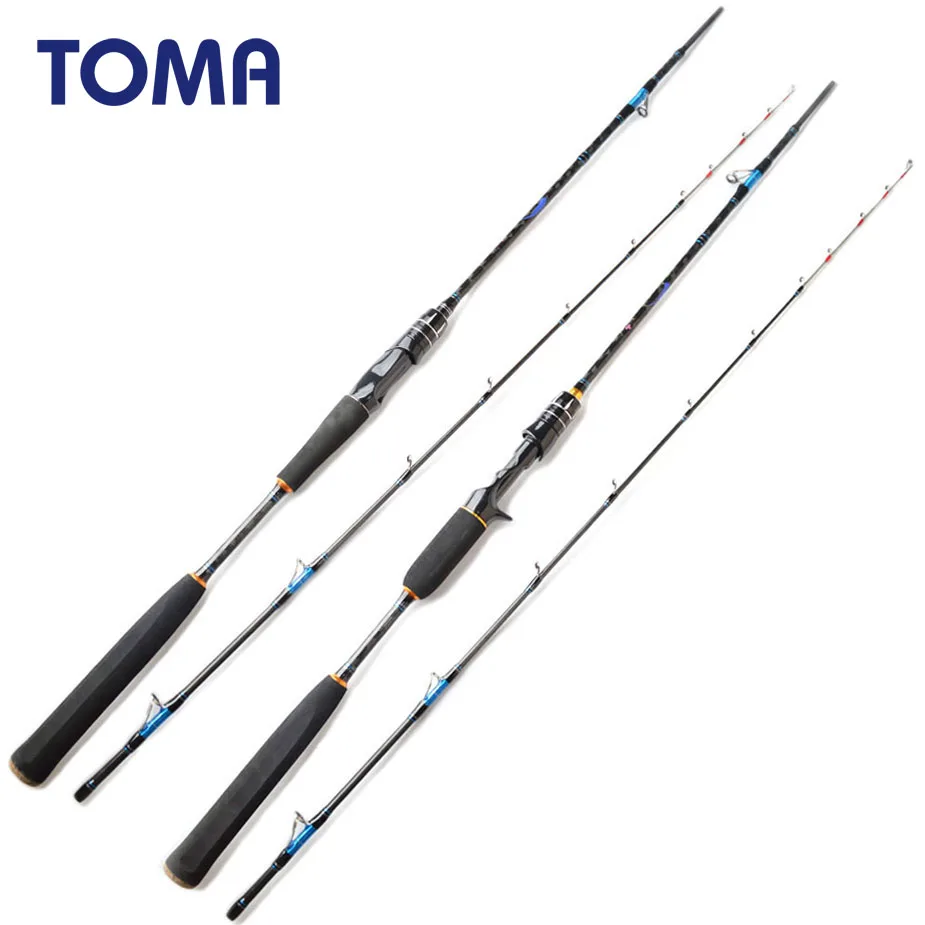TOMA 1.8m 2.1m Boat Jigging Spinning Fishing Rod Casting 2 Section Fast Action Saltwater Surf Japan Carbon Fiber | Спорт и
