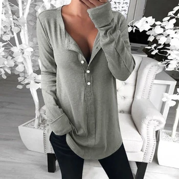 Sexy Long Sleeve T-shirt Women Casual V-neck Slim Fit Tee Female Warm Spring Autumn Basic T-shirts Pull Femme Buttons Top
Sexy Long Sleeve T-shirt Women Casual V-neck Slim Fit Tee Female Warm Spring Autumn Basic T-shirts Pull Femme Buttons Top