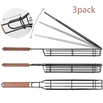3Pcs BBQ Grilling Basket Non-Stick Barbecue Grill Basket Tools Mesh Kitchen Accessories 49X4.8X3.5cm
3Pcs BBQ Grilling Basket Non-Stick Barbecue Grill Basket Tools Mesh Kitchen Accessories 49X4.8X3.5cm