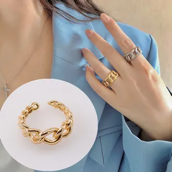 FFLACELL Gold Silver Color Chunky Chain Rings Link Twisted Geometric Rings for Women Vintage Open Rings Adjustable 2020 Trendy
FFLACELL Gold Silver Color Chunky Chain Rings Link Twisted Geometric Rings for Women Vintage Open Rings Adjustable 2020 Trendy