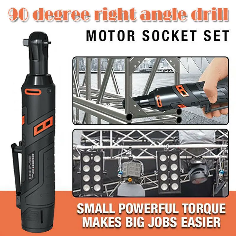 Motor Power Socket Set Pull Easy Electric Wrench Rechargeable Ratchet 90 Degree Right Angle Large Torque Capacity Wrench Kit
Motor Power Socket Set Pull Easy Electric Wrench Rechargeable Ratchet 90 Degree Right Angle Large Torque Capacity Wrench Kit