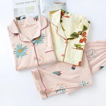 Spring and Autumn Cute Cherry Print Pyjama Soft and Thick Cotton Clothing Ladies Long Sleeve Trousers Women's Pajama Sets
Spring and Autumn Cute Cherry Print Pyjama Soft and Thick Cotton Clothing Ladies Long Sleeve Trousers Women's Pajama Sets