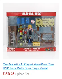 Roblox Zombie Attack Playset 4pcs Pack 7cm Pvc Suite Dolls Boys