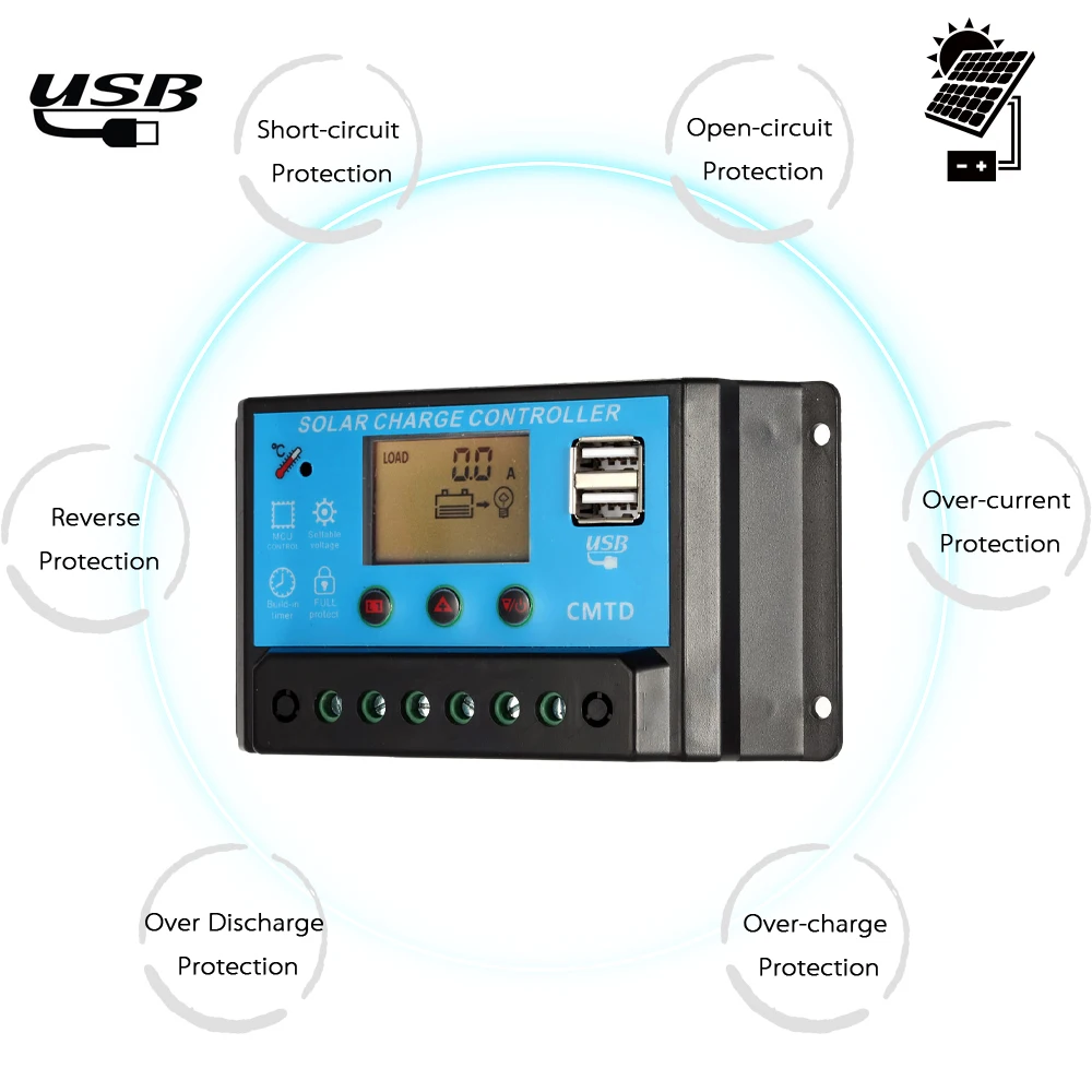 Hot 10A 12V/24V PWM Solar Charge Controller LCD Display Auto Regulator Solar Panel Battery System Overcharge Protection
Hot 10A 12V/24V PWM Solar Charge Controller LCD Display Auto Regulator Solar Panel Battery System Overcharge Protection