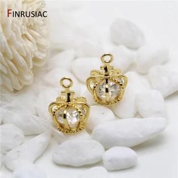 Korean Version Of DIY Jewelry Accessories 14K Gold Plated Micro-inlaid Zircon Crown Pendant Necklace Earrings Handmade Supplies
Korean Version Of DIY Jewelry Accessories 14K Gold Plated Micro-inlaid Zircon Crown Pendant Necklace Earrings Handmade Supplies