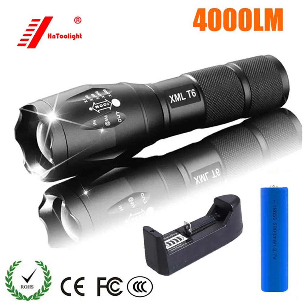 XML -T6 Flashlight 10w LED Rechargeable poche linterna AAA Zoomable 4000 lumens 18650 Battery Outdoor Camping Powerful Torch
XML -T6 Flashlight 10w LED Rechargeable poche linterna AAA Zoomable 4000 lumens 18650 Battery Outdoor Camping Powerful Torch