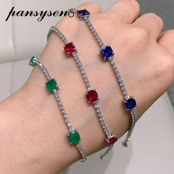 PANSYSEN Luxury 925 Sterling Silver Emerald Sapphire Ruby Diamond Bracelet for Women Fashion Charm Bracelets Wholesale Jewelry
PANSYSEN Luxury 925 Sterling Silver Emerald Sapphire Ruby Diamond Bracelet for Women Fashion Charm Bracelets Wholesale Jewelry