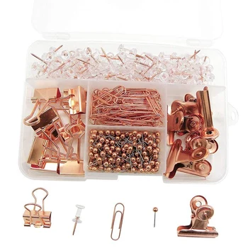 Push Pins Binder Clips Paper Clips Map Tacks Sets, 5 Styles 500 Pcs Rose Gold Pack for Office, School and Home Supplies
Push Pins Binder Clips Paper Clips Map Tacks Sets, 5 Styles 500 Pcs Rose Gold Pack for Office, School and Home Supplies