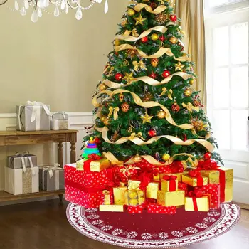 Christmas Tree Skirt New Christmas Tree Bottom Decorations Snowflake Deer Pattern Creative Red Knitting 90cm 122cm 
Christmas Tree Skirt New Christmas Tree Bottom Decorations Snowflake Deer Pattern Creative Red Knitting 90cm 122cm