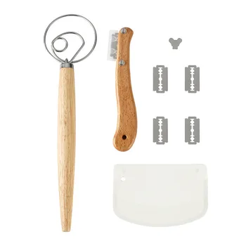 Bread Lame, Dough Scraper and Danish Dough Whisk Set with Replacement Blades and Protective Cover
Bread Lame, Dough Scraper and Danish Dough Whisk Set with Replacement Blades and Protective Cover