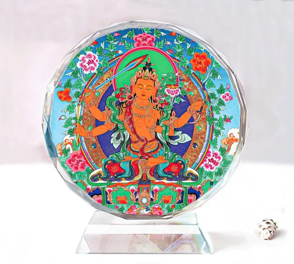 Four armed Manjusri Bodhisattva,Exquisite double-sided crystal Buddha ornaments, Birthday present souvenir
Four armed Manjusri Bodhisattva,Exquisite double-sided crystal Buddha ornaments, Birthday present souvenir