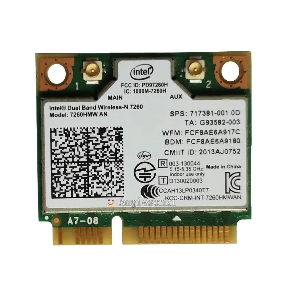 7260AN двухдиапазонный 2,4G/5G sps 717381-001 Беспроводная N карта 7260HMW 300Mpbs WLAN + BT 4,0 сетевой адаптер для H P
7260AN двухдиапазонный 2,4G/5G sps 717381-001 Беспроводная N карта 7260HMW 300Mpbs WLAN + BT 4,0 сетевой адаптер для H P
