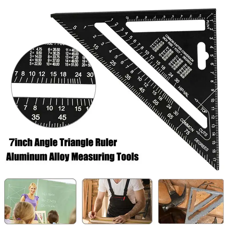 7inch Aluminum Alloy Angle Protractor Speed Metric Square Measuring Ruler For Building Framing Tools Gauges Triangle Ruler
7inch Aluminum Alloy Angle Protractor Speed Metric Square Measuring Ruler For Building Framing Tools Gauges Triangle Ruler