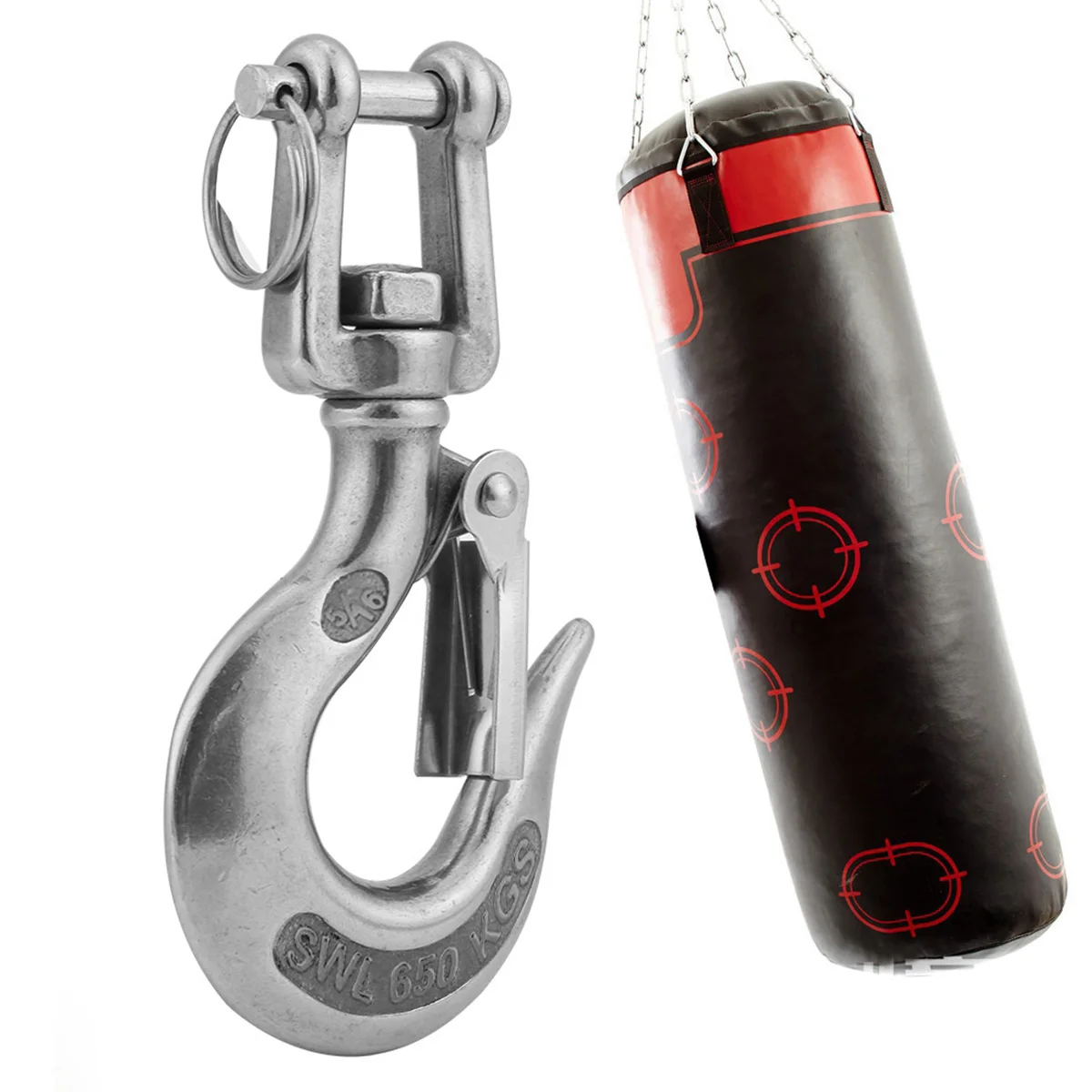 Silver 304 Stainless Steel American Type Trigger Clevis Swivel-Eye Lifting Snap Tone Hook with 650KG Loading Capacity
Silver 304 Stainless Steel American Type Trigger Clevis Swivel-Eye Lifting Snap Tone Hook with 650KG Loading Capacity