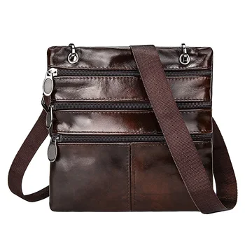 Men's Messenger Bags Multi Zipper Design Small Shoulder Bag Male Vintage Crossbody Bag Men Travel Phone Pack Genuine Leather 
Men's Messenger Bags Multi Zipper Design Small Shoulder Bag Male Vintage Crossbody Bag Men Travel Phone Pack Genuine Leather