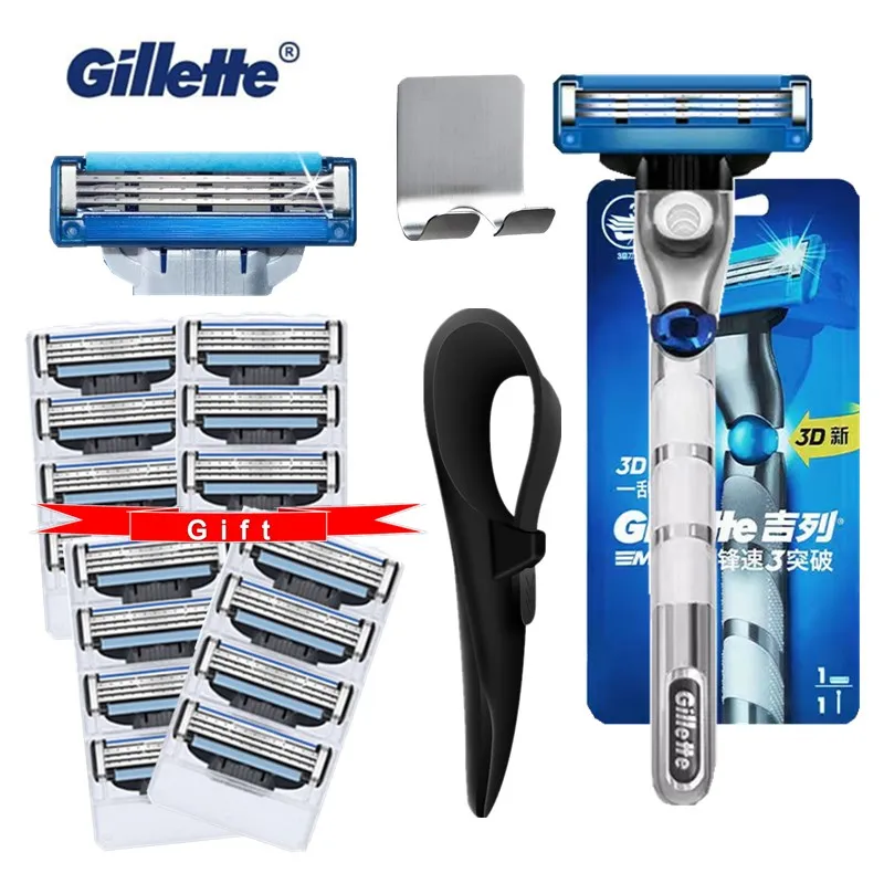 Gillette Mach 3 Turbo 3D Men's Razor Handle Machine for Shaving Razor Blade Cassettes Shaver For Beard with Rubber Sleeve Hook
Gillette Mach 3 Turbo 3D Men's Razor Handle Machine for Shaving Razor Blade Cassettes Shaver For Beard with Rubber Sleeve Hook