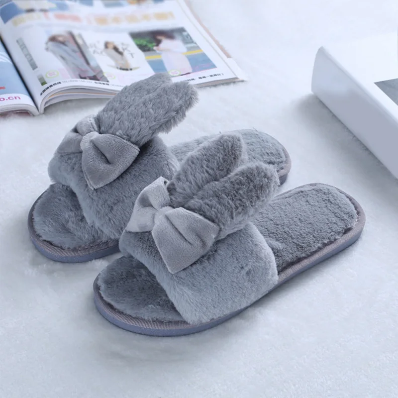 2019 Winter Women Home Slippers Faux Fur Cute Bowtie Ear Open Toe Flat Warm Soft Female Comfortable House Shoes Ladies Bedroom
2019 Winter Women Home Slippers Faux Fur Cute Bowtie Ear Open Toe Flat Warm Soft Female Comfortable House Shoes Ladies Bedroom