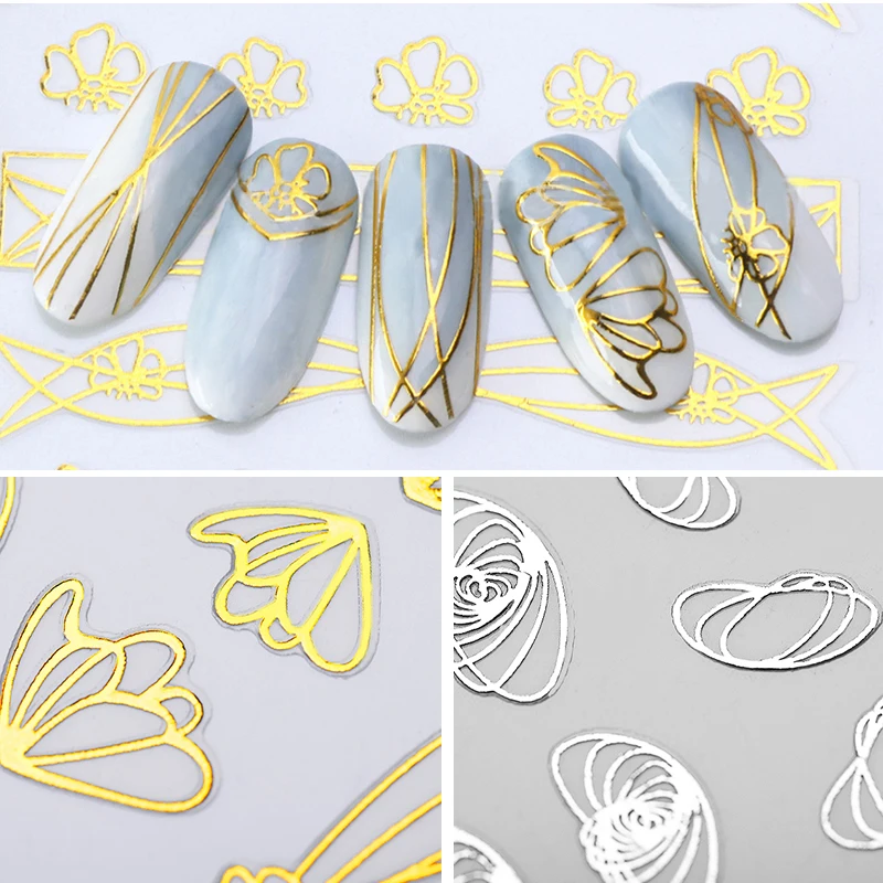 9 Pcs/Set Mixed Patterns 3D Nail Art Transfer Stickers Gold Silver Color Adhesive Transfer Decals Nail Art Decorations Manicur
9 Pcs/Set Mixed Patterns 3D Nail Art Transfer Stickers Gold Silver Color Adhesive Transfer Decals Nail Art Decorations Manicur
