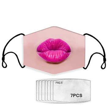 Filtered Dust Mask Funny Sexy Lips Pattern Dustproof Reusable Face Mouth Masks Men Women Kids PM2.5 Mouth Mask With 7pcs Filter 
Filtered Dust Mask Funny Sexy Lips Pattern Dustproof Reusable Face Mouth Masks Men Women Kids PM2.5 Mouth Mask With 7pcs Filter
