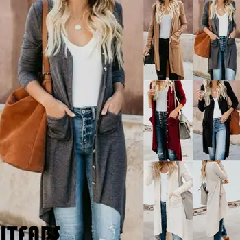 Women Jacket Slim Knit Solid Coat Cardigan Sweater Outwear Long Fall Warm Soft
Women Jacket Slim Knit Solid Coat Cardigan Sweater Outwear Long Fall Warm Soft