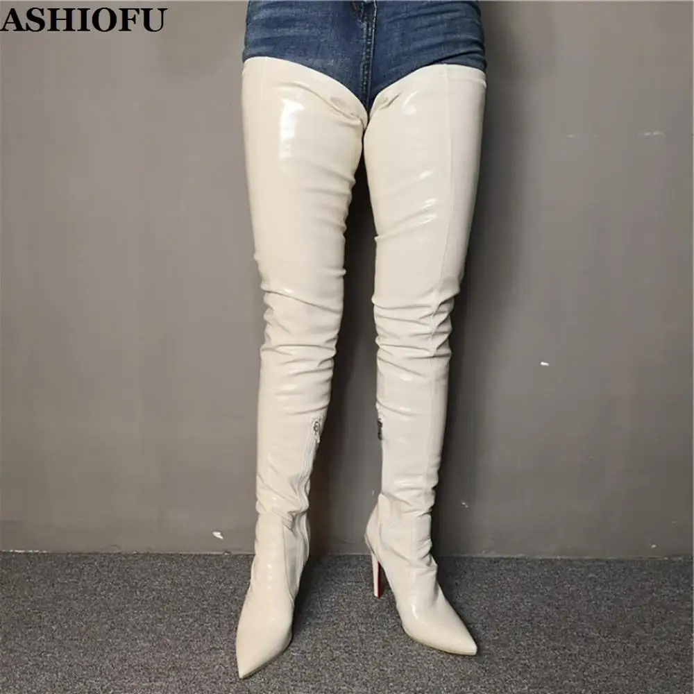 ASHIOFU Handmade Womens Wedding Party High Heel Boots Sexy Prom Thigh High Boots Evening Dress Fashion Winter Long Boots Shoes
ASHIOFU Handmade Womens Wedding Party High Heel Boots Sexy Prom Thigh High Boots Evening Dress Fashion Winter Long Boots Shoes